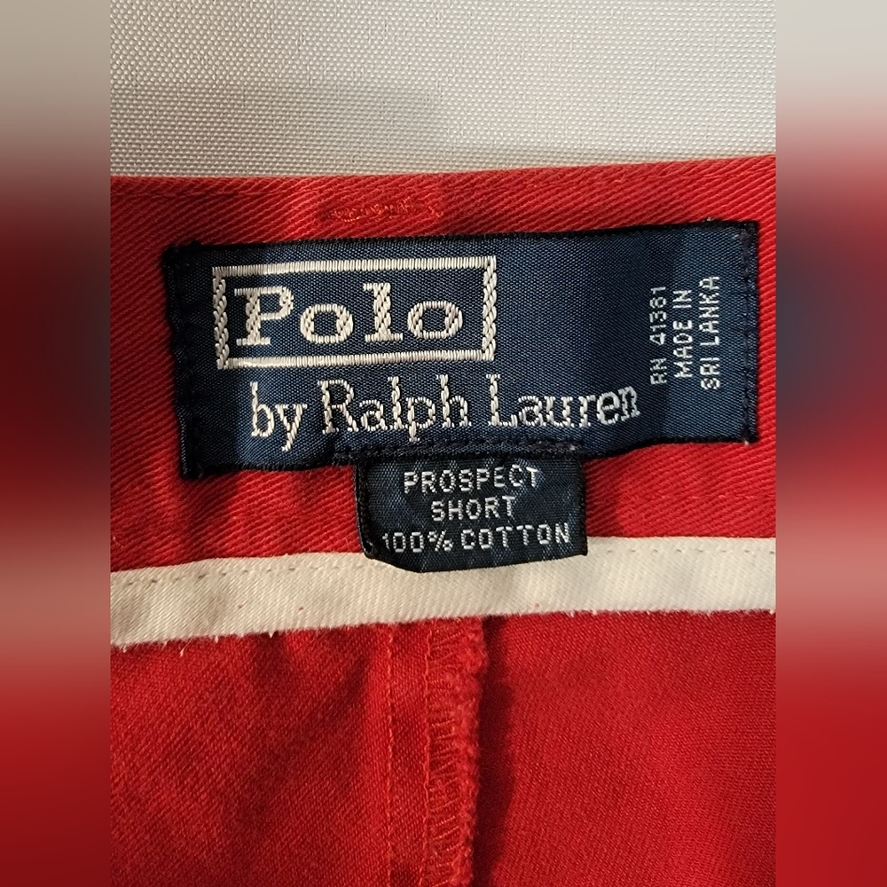 Polo By Ralph Lauren Prospect Short Flat Front Chino Shorts Size 34 - Picture 8 of 8